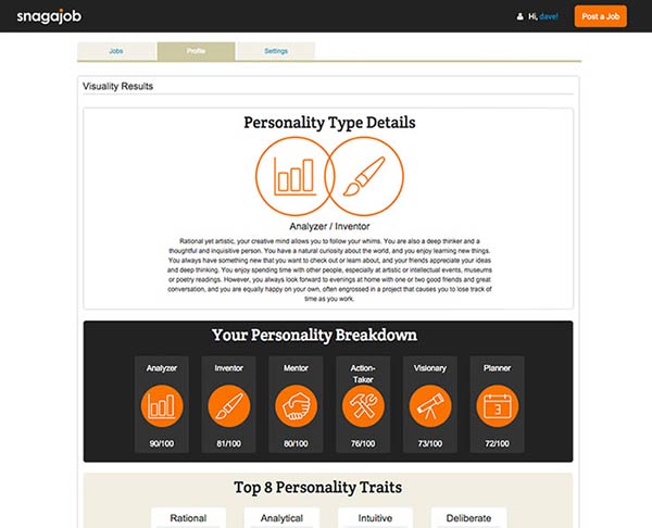 Snagajob use of Traitify